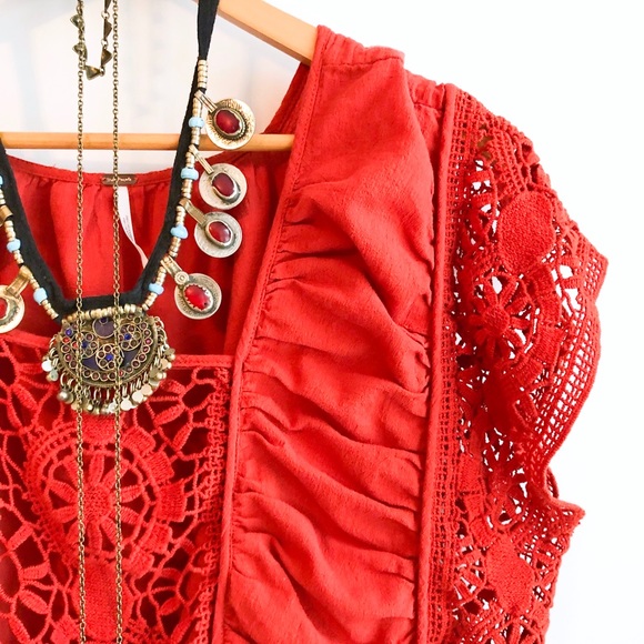 Free People | Red Little Secret Top - Picture 4 of 5